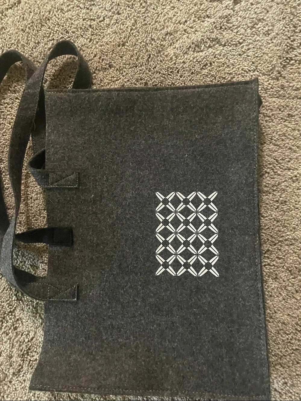 Dark Gray Felt Tote Bag with Logo Accent